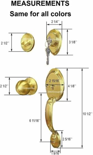 Juego de cerraduras de puerta de entrada con llave Constructor Comfort manija de perilla exterior bronce antiguo - Imagen 2 de 5