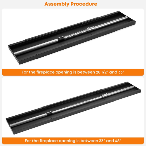 Smoke Guard for 28.5 to 48-Inch by 4-Inch Fireplaces, Black Powder-Coated Finish - Picture 3 of 7