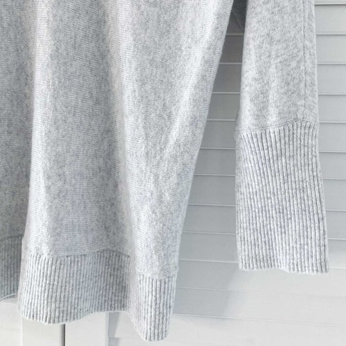 Mint Velvet Jumper Size Medium Grey Cotton Blend Knit Sweater Collared 1/4 Zip - Picture 6 of 18