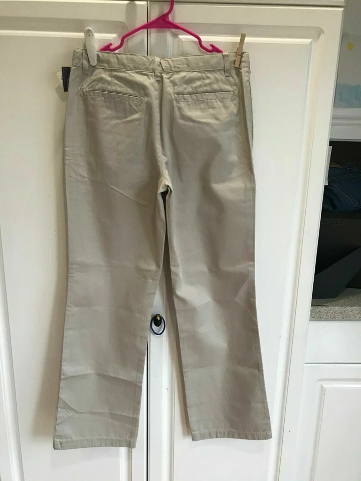 Nuevos Pantalones Uniforme Cherokee Niños Talla 16 Husky Cintura Ajustable Color Ostra Foto 2 de 4