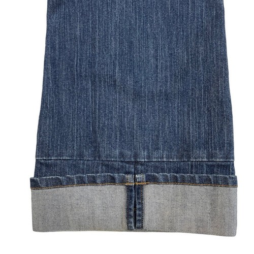 JENNY JO Dark Hi-Rise Jeans Juniors 17/18 Distressed Cuffs Whitewash Whiskering - Picture 8 of 20