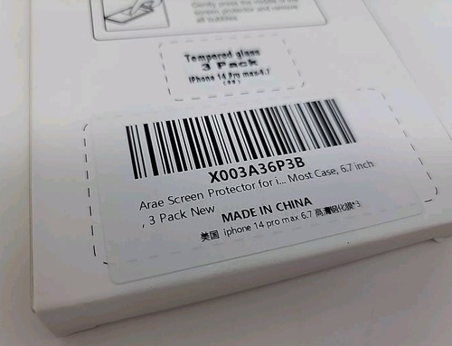 Arae Screen Protector for iPhone 14 Pro Max HD Tempered Glass 6.7" 3 Pack - Picture 11 of 14