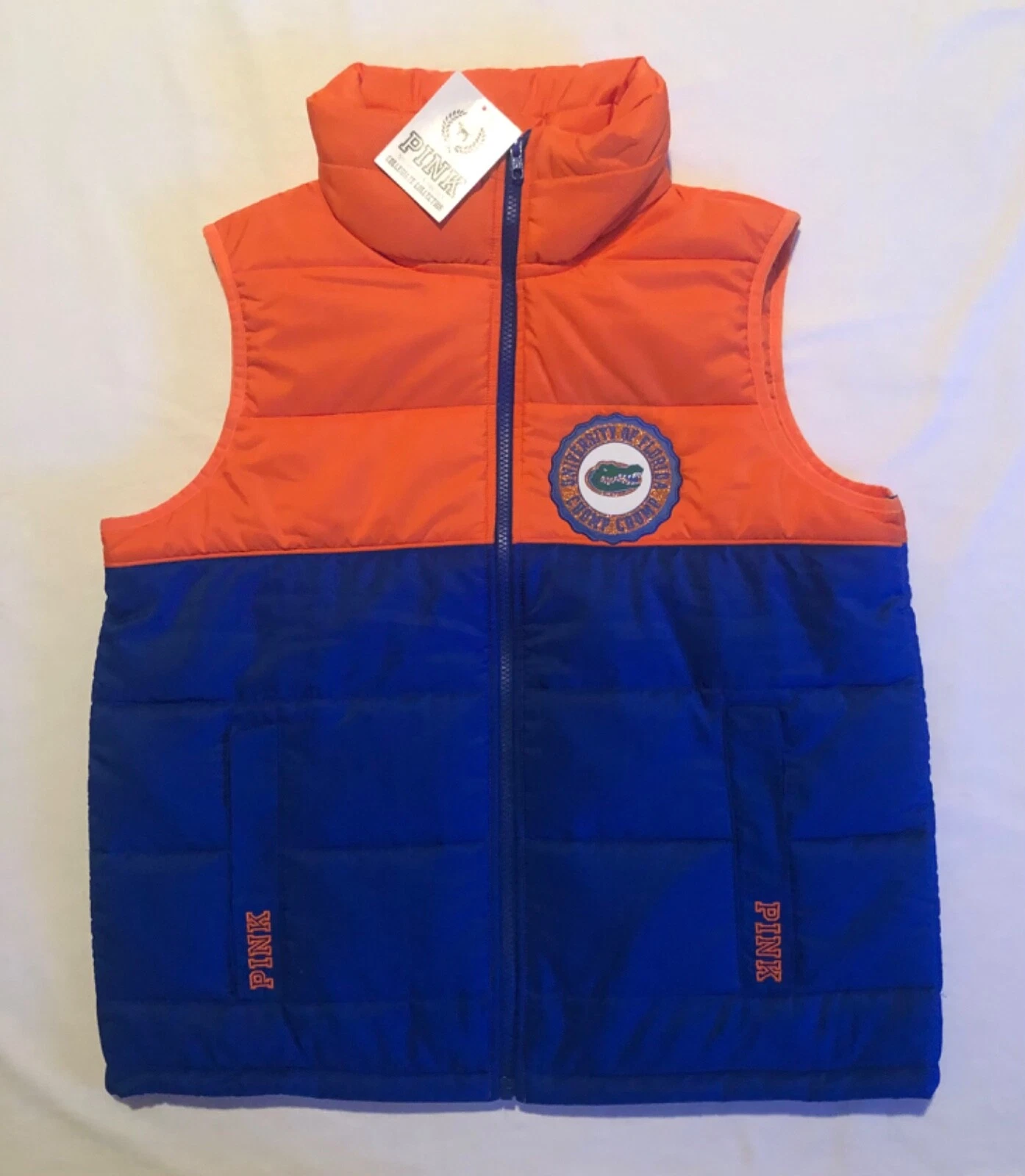 GATORS University of Florida Small Puffer Vest PINK by Victoria's Secret New