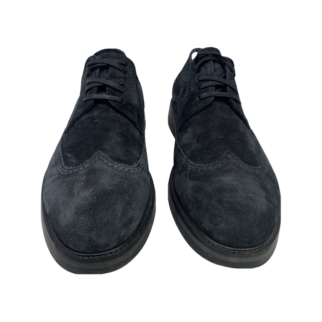 SAOLA Scarpe stringate Oxford Vince Pryce da uomo nere scamosciate a coda di rondine taglia 11M vendita al dettaglio $395