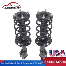 Set 2 Front Shock Struts w/ Coil Spring For 2013-2019 Ford Explorer 3.5L AWD