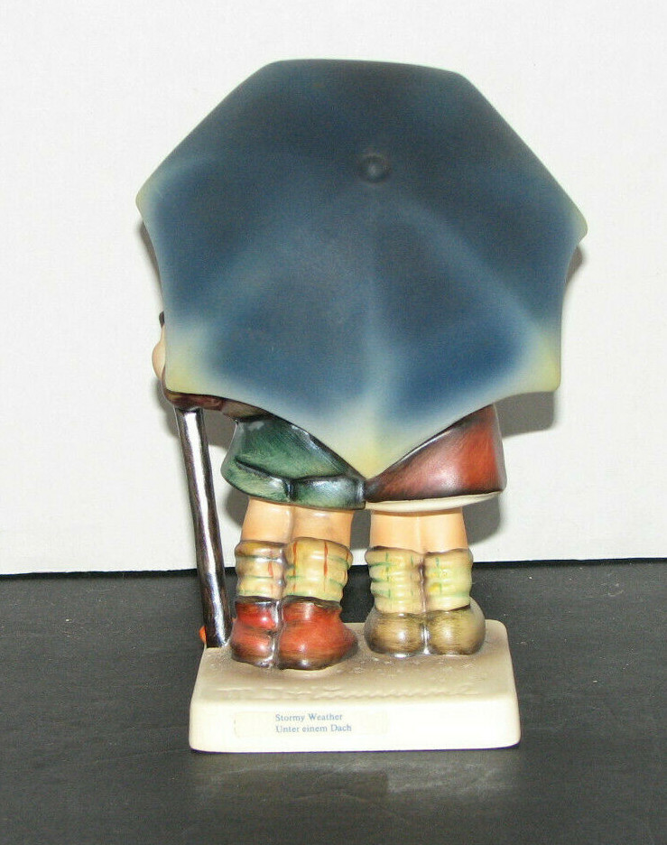 Goebel M.I.Hummel STORMY WEATHER Figurine Boy Girl Umbrella Hum 71