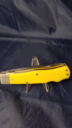 Moore Maker Matador Texas 3206 DLB Large Trapper Knife Yellow Delrin - Picture 9 of 10