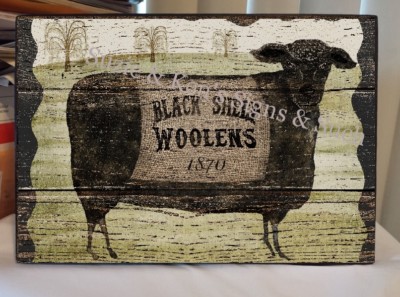 Black Sheep Woolens 1870 Vintage Wooden Sign Country Farm Primitive ...