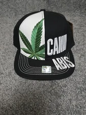 Weed Leaf Hat Cap Pot Cannabis Marijuana Flat Bill Snapback Y2K Grunge Hip Hop