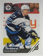 NIKOLAJ EHLERS SIGNED 18-19 UPPER DECK PARKHURST WINNIPEG JETS CARD AUTOGRAPH! 