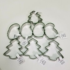 Lot Of 8 Threshold Stainless Steel 4 Tree Shaped Cookie Cutters and 4 Gnomes