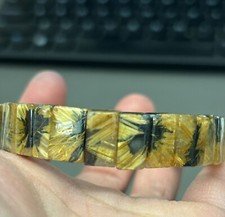 Natural Golden Titanium Soft Bangle 13.2MM Comes With Certificate