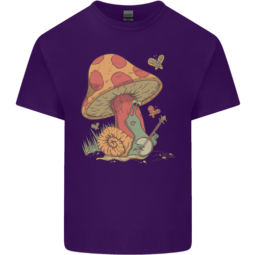 A Schnecke Spielen The Banjo unter Einem Pilz Herren Baumwolle Maglietta Tee Top - 第 85/104 張圖片