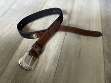 Nocona Belt Co Western Leather Belt Size 32 Very Nice! Adult Unisex