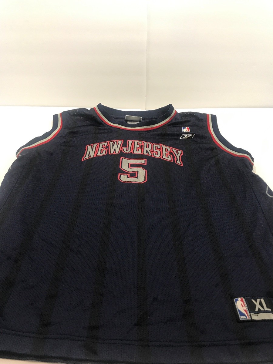 希少品 Reebok NBA NETS 5 KIDD Jersey Kids L Vintage Jason Kidd New Jersey Nets #5 Jersey Youth L Reebok