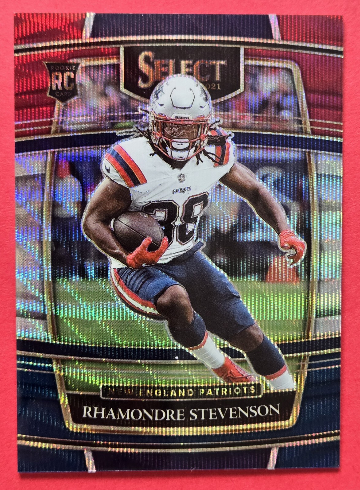 2021 Panini Select Rhamondre Stevenson RC #75 Tri-Color Prizm Concourse #d /249