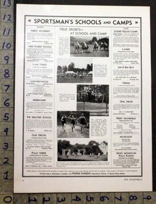 1933 SPORT SUMMER SCHOOL CAMP EQUESTRIAN POLO TRACK HOCKEY HIGH JUMP AD 30795
