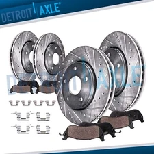 296mm Front & 292mm Rear Brake Rotors + Brake Pads for 2003-2005 Nissan 350Z G35