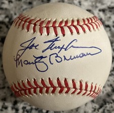 MARTY BRENNAMAN & JOE NUXHALL Auto Signed ONL Baseball w/COA Cincinnati Reds HOF