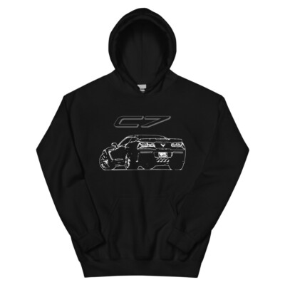 Chevy C4 Corvette ZR1 Unisex Hoodie – Black Automotive Hooded Sweatshirt - View #2