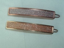 COPPER TONE  GOLD TONE METAL GLITTER BARRETTES UP DO HAIR ACCESSORY