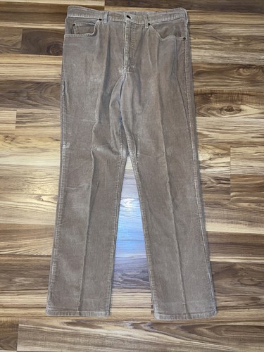Vintage LL Bean Corduroy Pants 33x32 Tan Freeport Maine Natural Fit Mens Pants - Picture 2 of 10