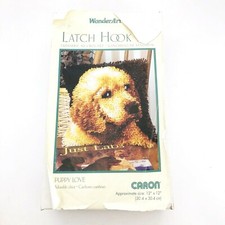 WonderArt Puppy Love Latch Hook Kit  4670 Labrador w/ Hook Started