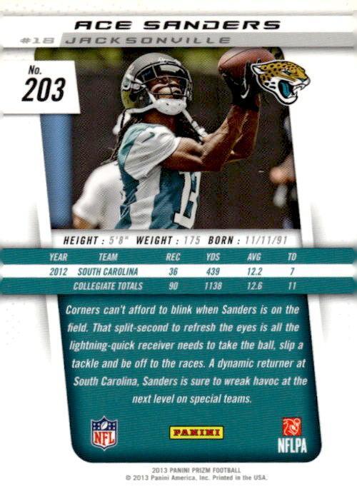 2013 Panini Prizm #203 Ace Sanders Rookie Jacksonville