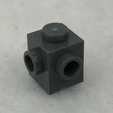 LEGO 26604 Dark Bluish Gray Brick, Modified 1 x 1 W/ Studs on 2 Sides (x1)