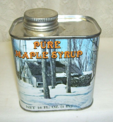 1984 Antique Maple Sugar Tin Draft Horses and Sugar Camp New England - Picture 2 of 2