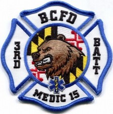 Maryland - Baltimore City FD Medic 15 current style Grizzly Bear  patch