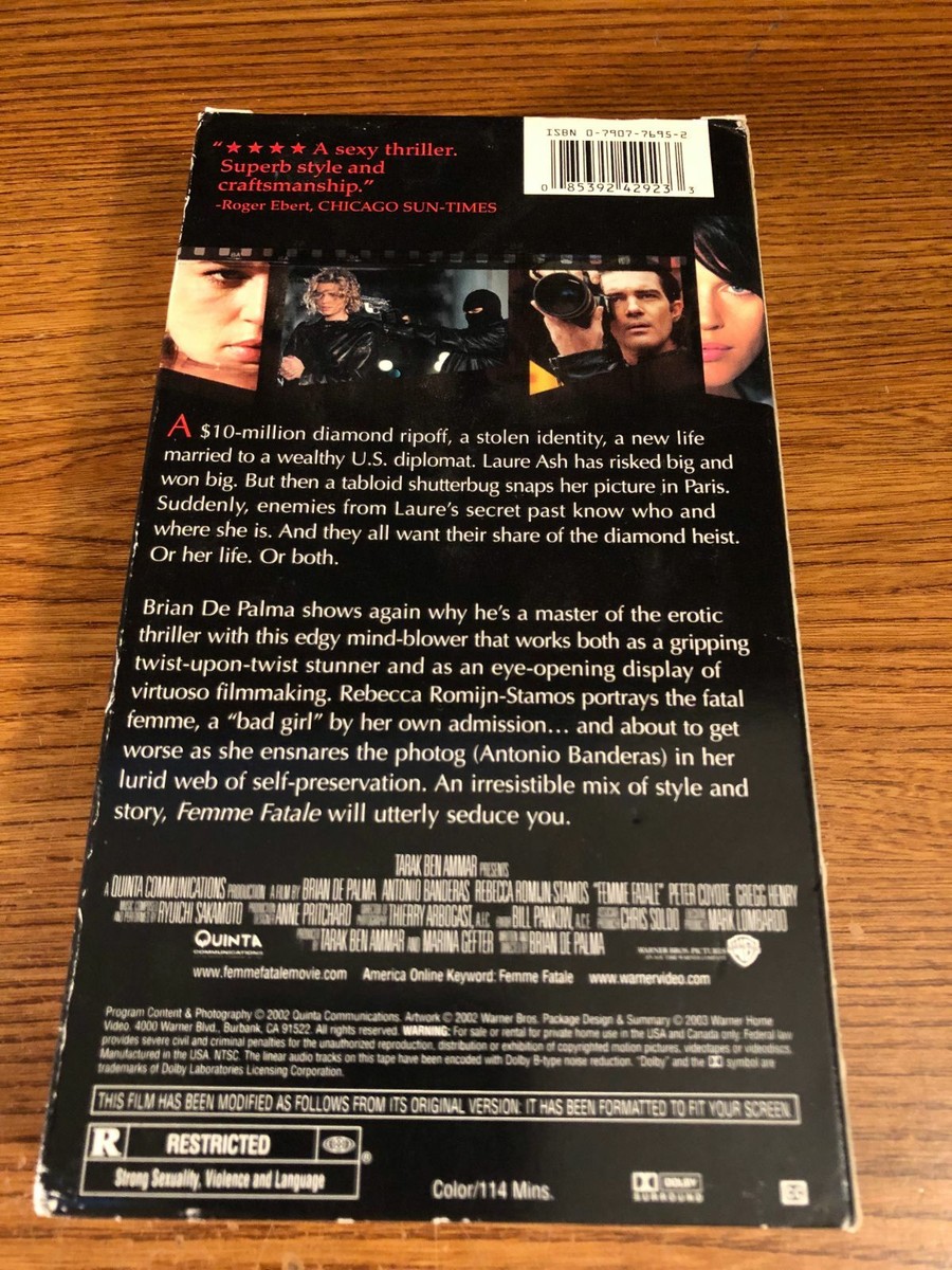 Femme Fatale VHS VCR Video Tape Movie Rebecca Romijn-Stamos