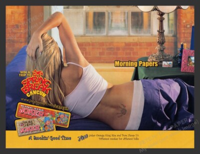 Joker Papers Tramp Stamp Tattoo In Bed 2000s Print Advertisement Ad 2004