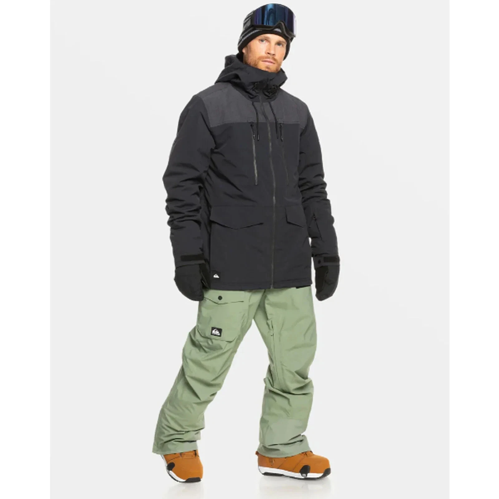 $220 Quicksilver Fairbanks Snow Jacket Mens | Black | Medium
