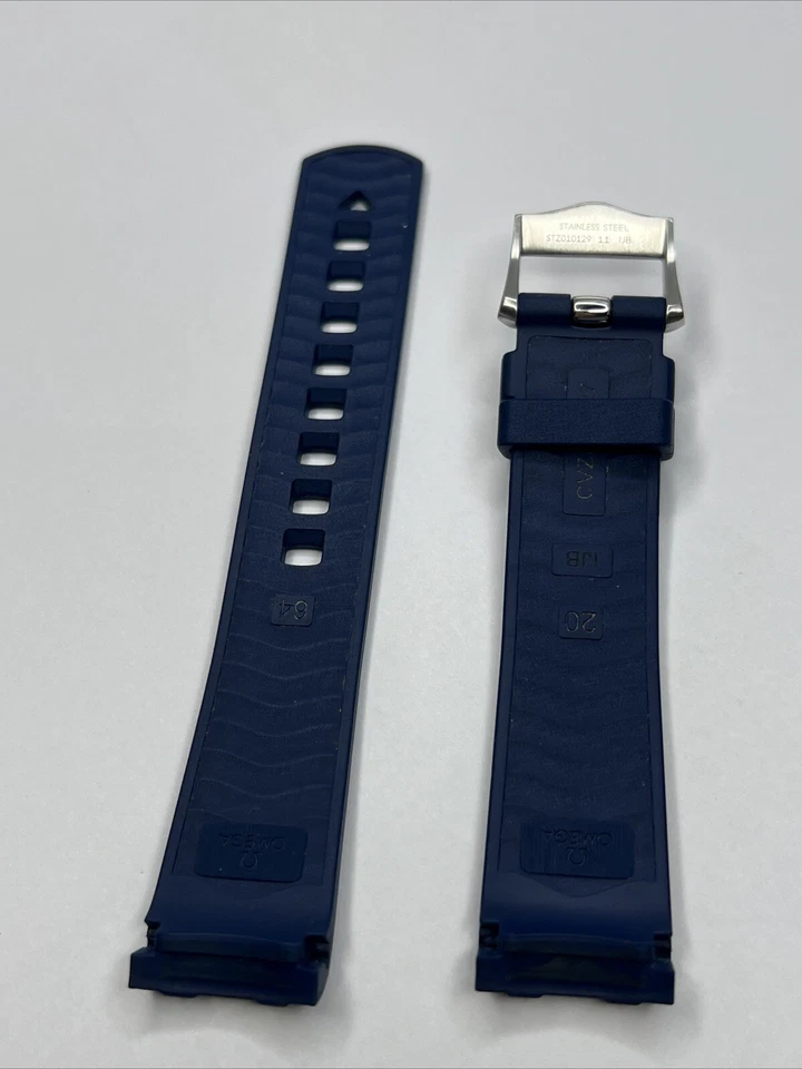 Correa Omega 20 mm x 18 mm CVZ010127 banda de goma azul y 18 mm STZ010129 espiga de acero Foto 4 de 4