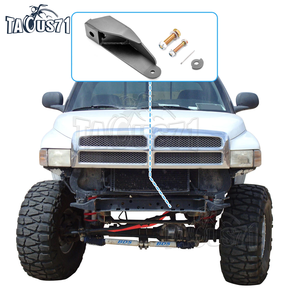 For 94-99 Dodge Ram 1500 2500 4WD Heavy Duty Track Bar Drop Bracket 3.5