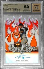 2014 LEAF VALIANT DRAFT ON FIRE ORANGE #OFTT1 TREA TURNER 10/25 BGS 9.5 AUTO 10