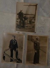 Lot of 3 Vintage Black and White Photos of U.S. Navy Sailors