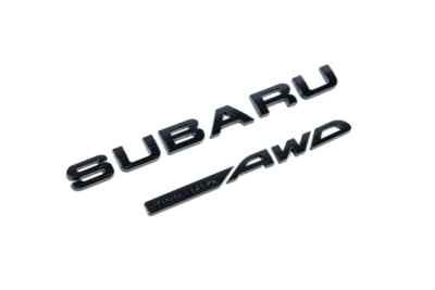 #ad #ad 1X JDM Black Gloss MATTE BLACK SUBIE AWD Car Rear Trunk Emblem Sticker Decal $25.59