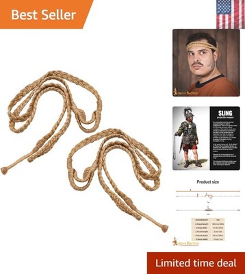 Balearic Sling/Rock Sling/David Sling Handcrafted Braided Cords Throwing Slin...