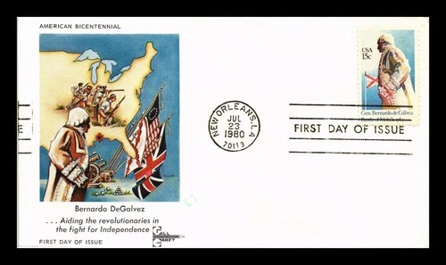 US COVER GENERAL BERNARDO DEGALVEZ BATTLE OF MOBILE FDC GILL CRAFT CACHET