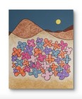 Abstract Flowers Desert 16" x 22" Painting Acrylic, Unframed by Charlene Slie — photo 2