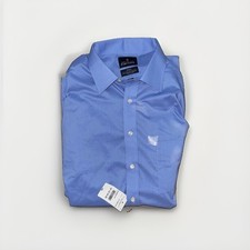 Stafford Men's Blue Easy Care Dress Shirt Long Sleeve Regular Fit 16 1/2 34/35