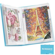 ARTDOT A3 Storage Book for Diamond Art Kits, Portfolio A3:16x12 inches, Blue