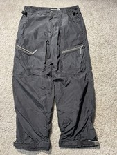 Vintage 90s Y2k Old Navy Industrial Cargo Pants Black Zip Pockets Skate Baggy