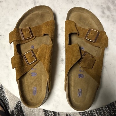 Birkenstock Arizona Men's Brown Suede Slide Sandals Buckle Straps EU 45 US 12