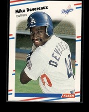 1988 Fleer #512 - Mike Devereaux - Los Angeles Dodgers Baseball Rookie Card RC. rookie card picture
