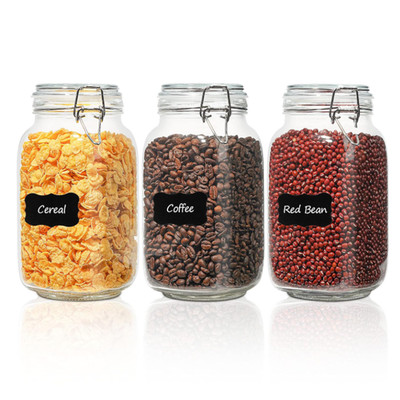 ComSaf 1,5 L Airtight Glasbehälter Set 3 mit Silikonverschluss