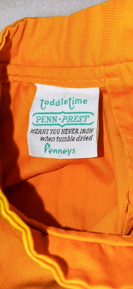 Vtg 60s Toddletime Sz 3/4 Fall Plaid Sash Belt Dress, Metal Zipper Girls Size 2 - Image 2 of 4