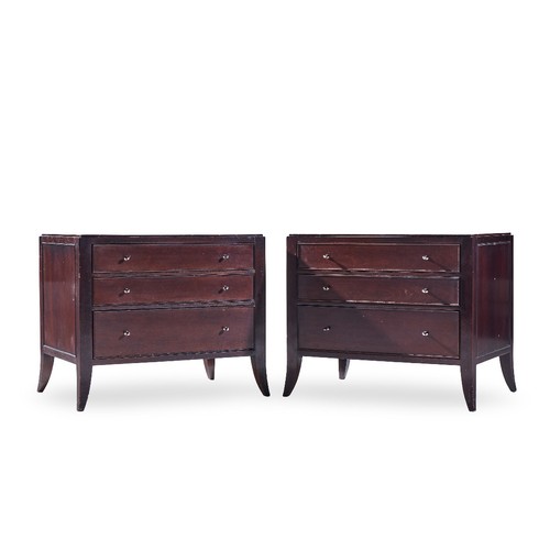Barbara Barry for Baker Mahogany Commode Nightstand End Tables - Pair